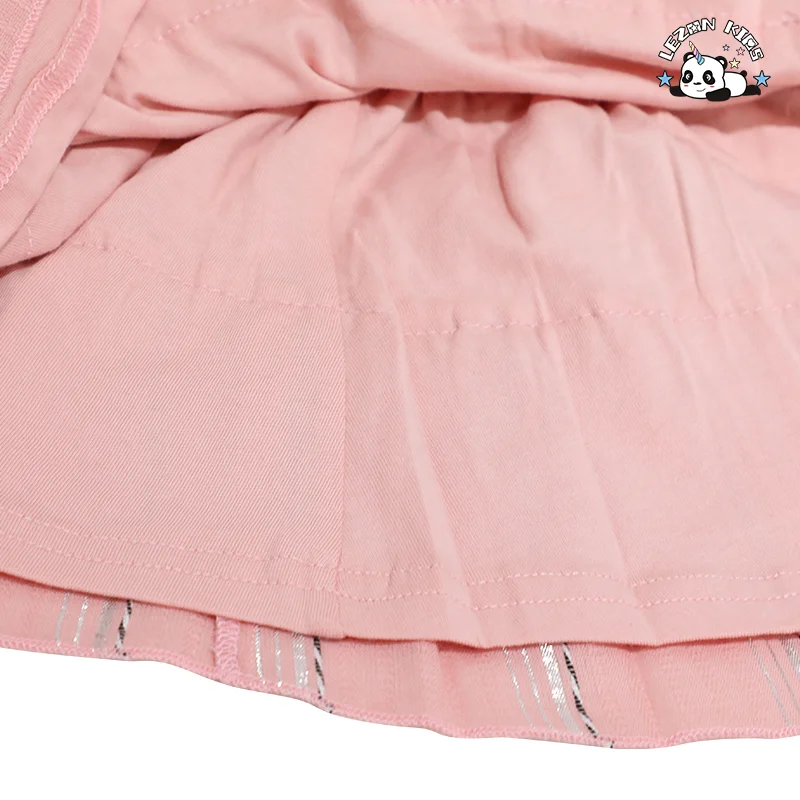 LEZONKIDS - Saia Mini Vintage para Meninas Elegante de Cintura Alta com Pregas, Estampada, com Babados e Camadas, Estilo Verão, em Forma de A
